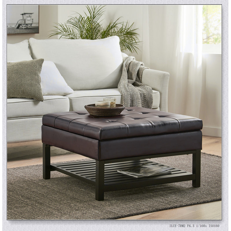 Rectangle Tufted Upholstered PU Ottoman