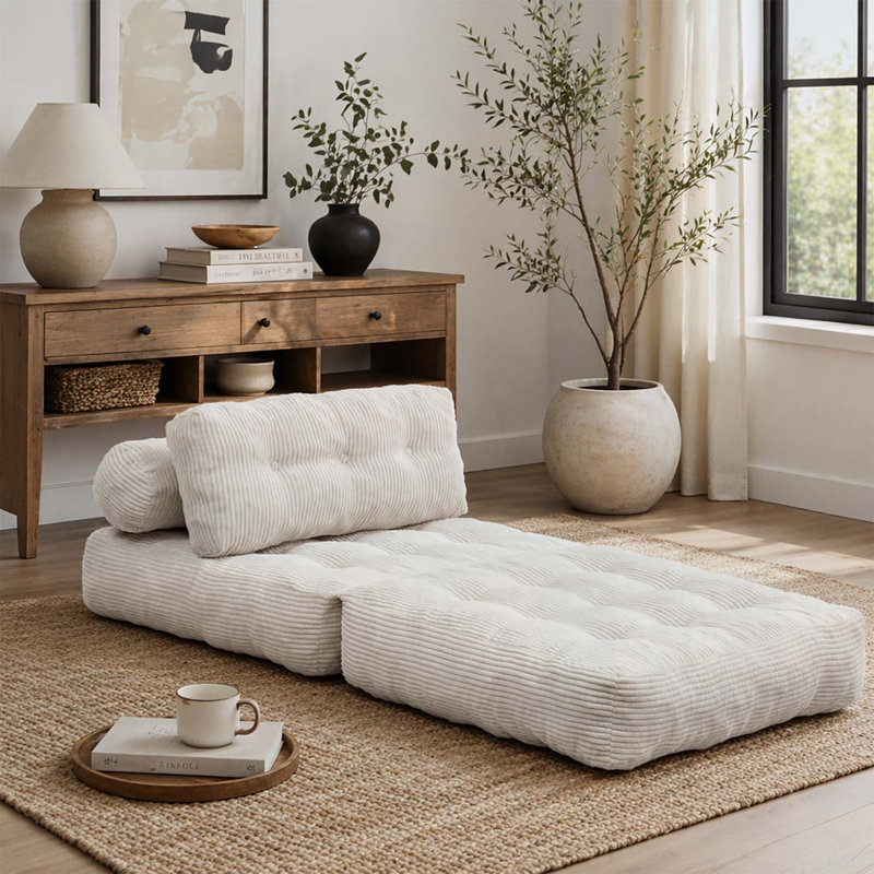 Fauteuil convertible avec coussin, Beige