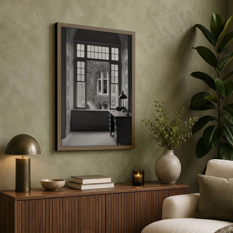 Arched Light Modern - Wrapped Canvas, 18x12 - 45.7 x 30.5 cm, Taupe Border