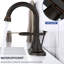 Robinet de lavabo de salle de bain bronze huilé - Tige de levage, poignée rotative 90, lavabo écoénergétique 3 trous, surface teintée