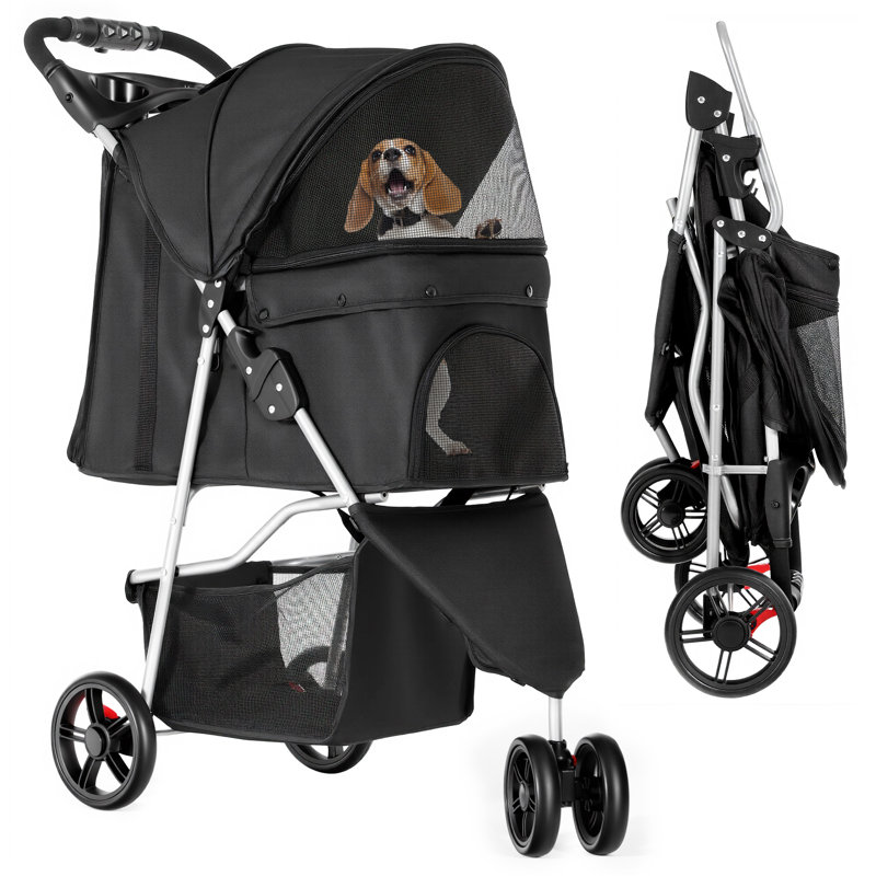 Foldable Pet Stroller, Black