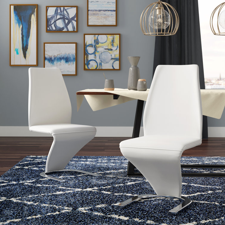 Basit 20'' H Faux Leather Upholstered Metal Side Chair