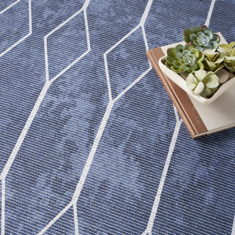Tapis bleu marine Pymble, Rectangle 7 pi 10 po x 9 pi 10 po
