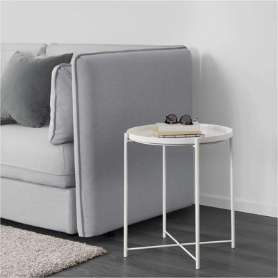 Table de bout à plateau en acier (noir / blanc)