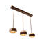 Lustre en bois élégant avec capuchon en travertin, hauteur réglable 6,3 po x 2,4 po x 1,6 po | Finition beige et noyer | 3 x douilles E27, 40 W maximum | Parfait pour la décoration de salon et de salle à manger, design élégant et fonctionnel-733804660-733804663