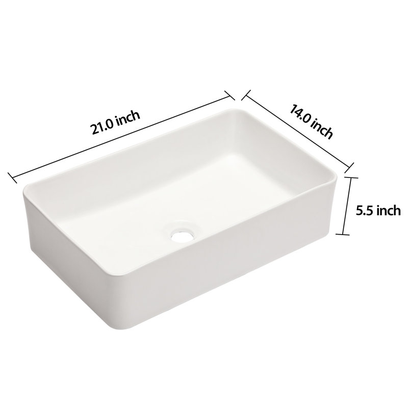Vasque de salle de bain en céramique 53 x 36 cm - Design élégant, faible absorption d'eau, résistance aux taches, entretien facile
