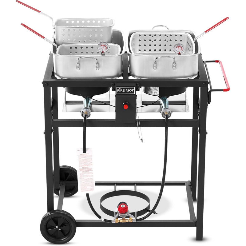 Double chariot de friteuse 18 pintes