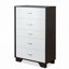 Commode 5 tiroirs blanche et espresso
