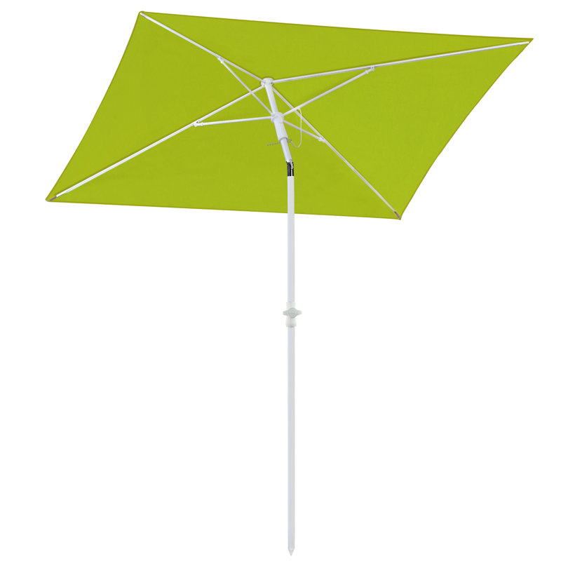 180cm X 125cm Rectangular Tilt Market Parasol, Green