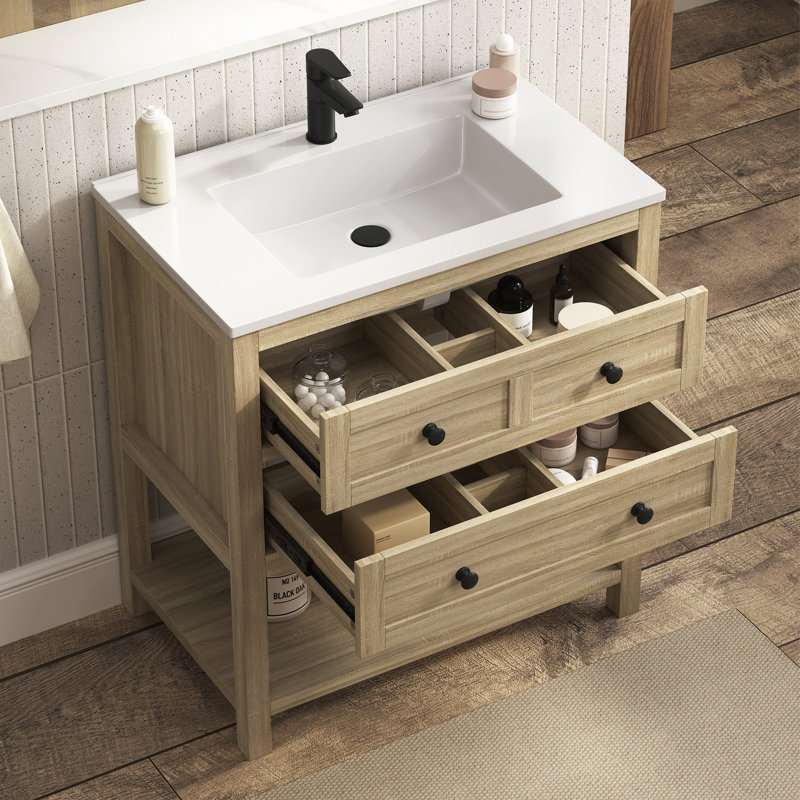 Meuble-lavabo simple Wilce Meltiva, 30", Chêne clair