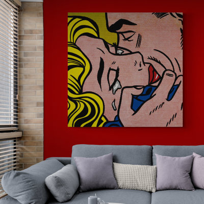 Kiss V by Roy Lichtenstein - Print on Canvas