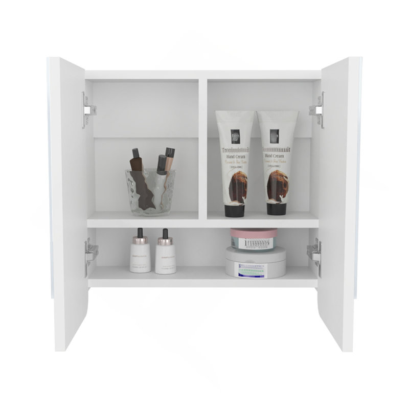 Armoire à pharmacie à miroir avec tablettes intérieures, solution de rangement de salle de bain moderne et organisateur