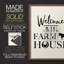 «Welcome to the Farmhouse», reproduction encadrée en bois massif-729513281-729513401