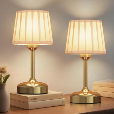 Cordless Table Lamp Set Of 2 With 5000Mah Battery, Touch Control 3-Color Stepless Dimming, USB Charging Port, Portable Nightstand Desk Lamp For Bedroom, Office, Living Room