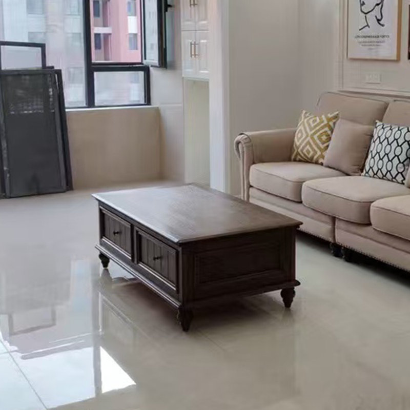 Durable coffee table with solid wood frame, 17.95" H x 51.18" L x 29.53" W