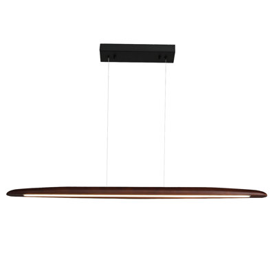 Lustre linéaire à DEL de 39 po pour la cuisine, à intensité variable, lustre de salle à manger en bois