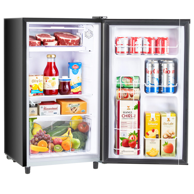 Upgraded Mini Fridge For Bedroom 3.2 Cu.ft Small Refrigerator With Freezer For Dorm Office, Compact Single Door Adjustable Thermostat Low Noise