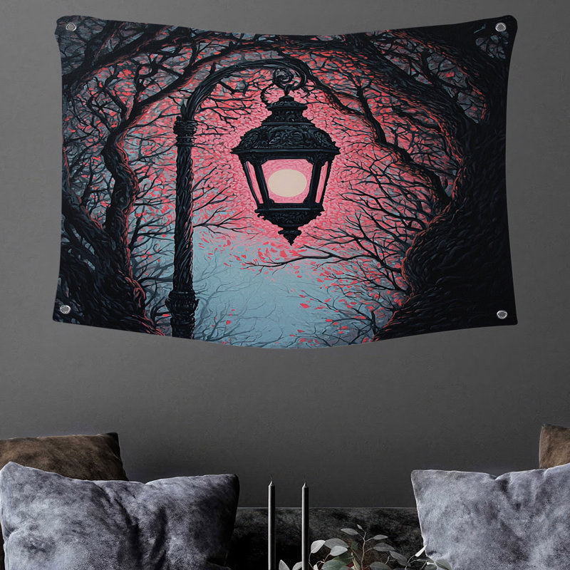 Lantern Wall Tapestry -  Night Wall Decor, 88" H x 104" W