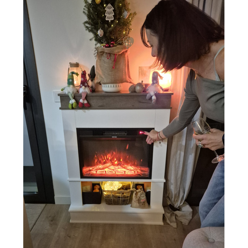 Arleny Marlow Home Co. Electric Fireplace, 108cm H x 80.5cm W x 19.5cm D