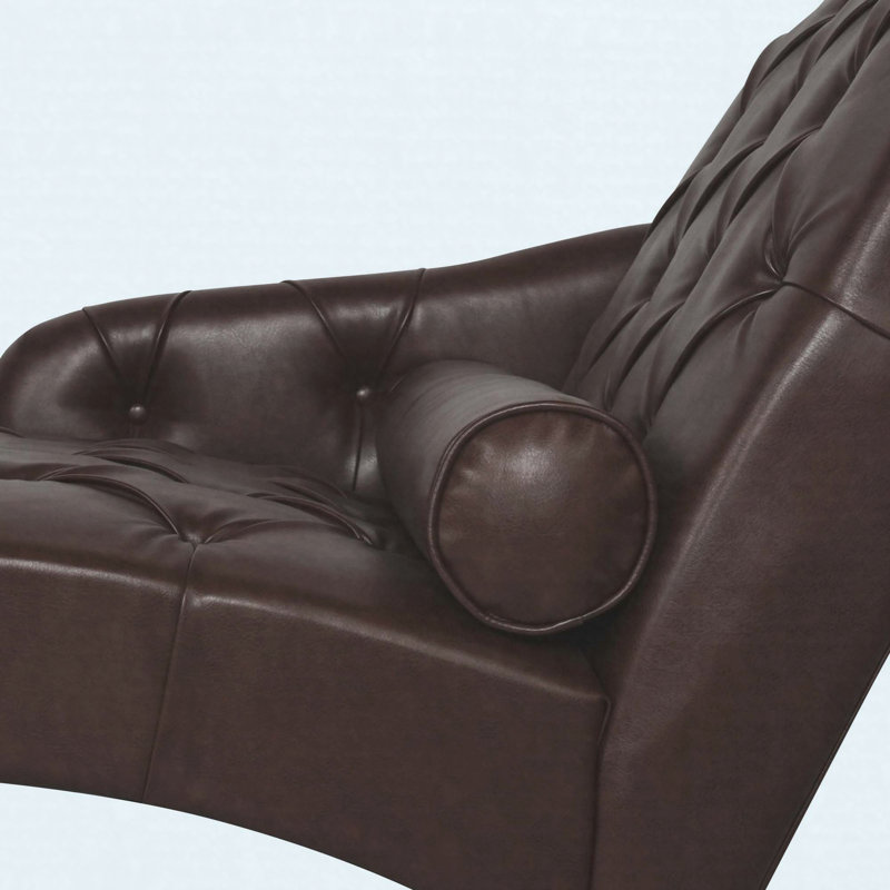 Chaise longue avec accoudoirs et chaise longue rembourrée, Dark Brown