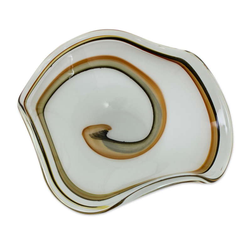 Bol décoratif en verre soufflé à la main Edgemoore Radiant Waves