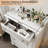 Commode blanche à 5 tiroirs pour la chambre à coucher, commode en bois et commodes à tiroirs profonds, commode de commode moderne avec poignées en métal pour le salon, le couloir, le vestibule
