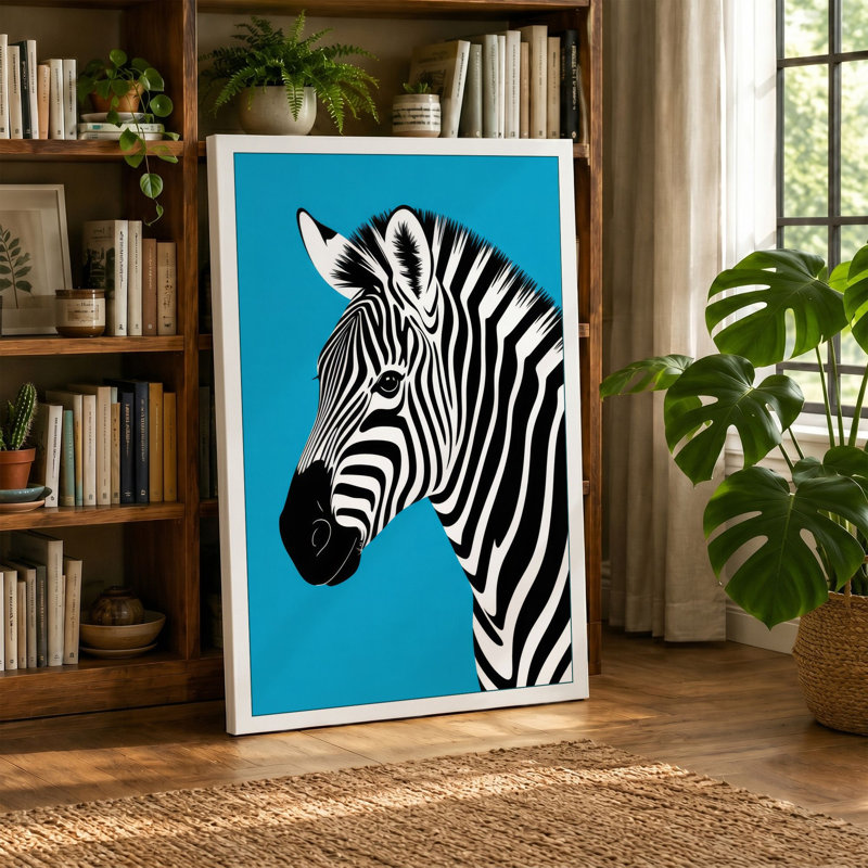 Zebra Profile Modern - Print, 24x16 - 61.0 x 40.6 cm, Cream Border