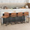 Ensemble de 4 tabourets de bar modernes en cuir de polyuréthane - Tabourets de bar à hauteur de comptoir de 24 po avec dossier, chaises d'îlot de cuisine en métal rembourrées, brun