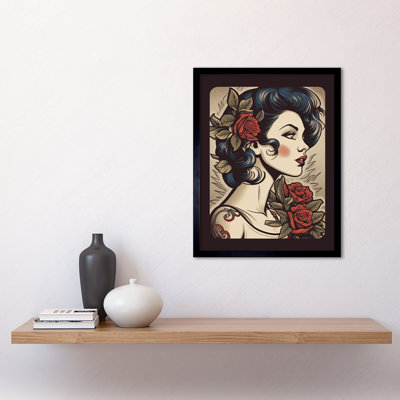Darianna Pin Up Girl Tattoo - Single Picture Frame Print