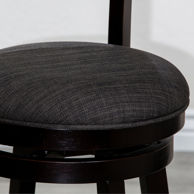 Tabouret pivotant de 24 po à hauteur de comptoir à lattes avec pivot, tissu gris anthracite - matériaux de qualité, fabriqué pour durer