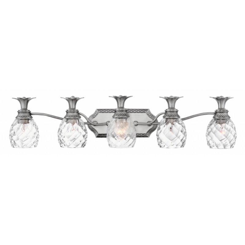 BATH PLANTATION Bath Five Light, Silver/White