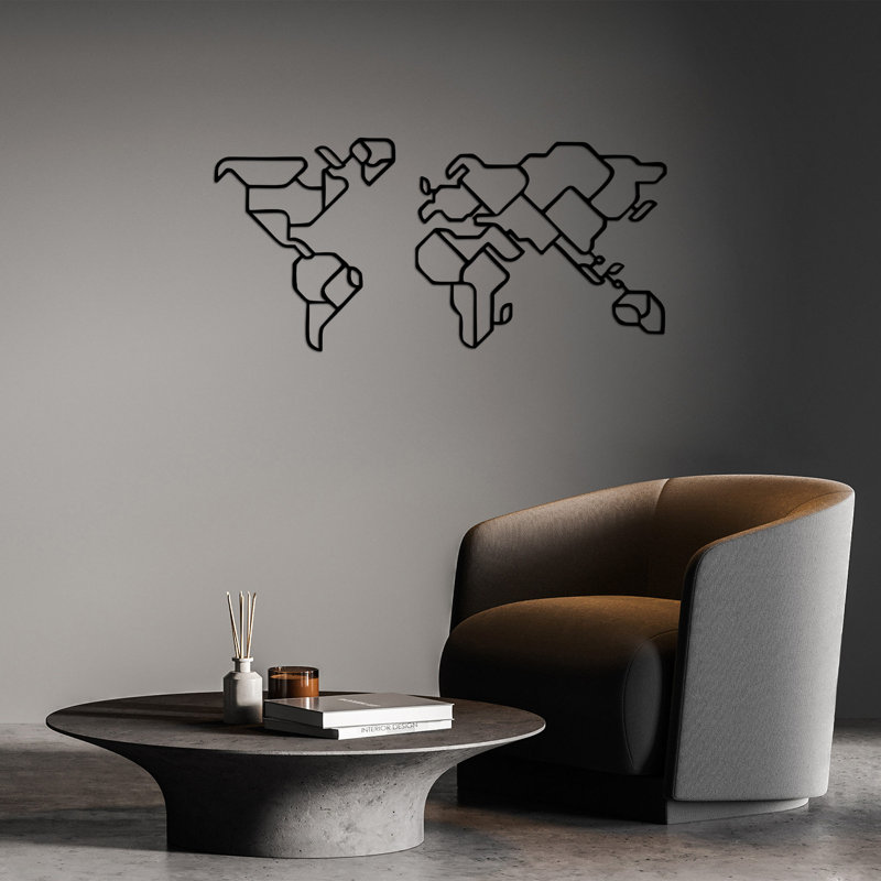 Stylish Black Decorative Metal Wall Accessory, 22.0 x 47.2 inches | 100% Metal Construction, Thickness: 0.6 inches | Perfect for Modern Home Decor, Durable & Eye-Catching Design for Any Room