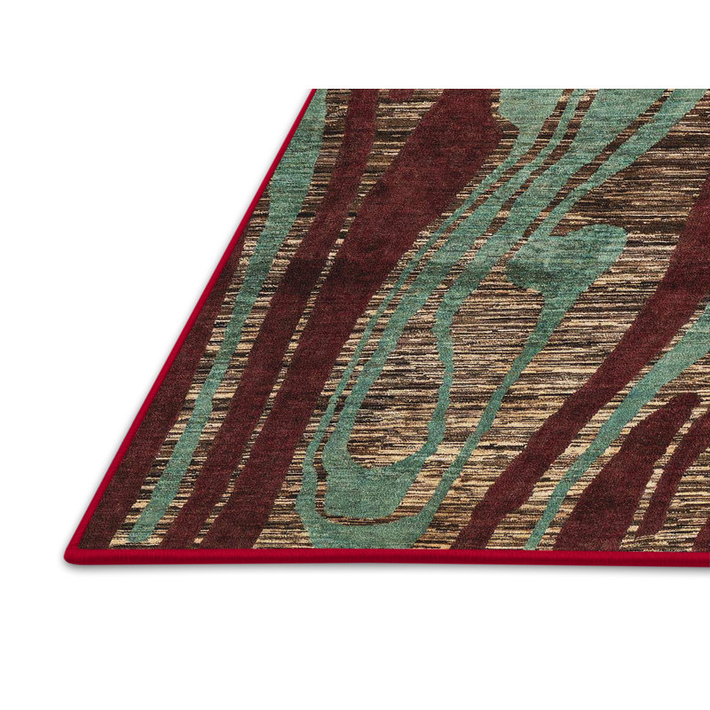 Tapis bleu sarcelle / brun Monyette, Rectangle 2 pi x 3 pi
