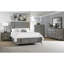 Lit de rangement en placage gris avec 2 fentes, tête de lit éclairée, accents métalliques, bois massif + placage et garniture assortis - 62,66 po Large surface de couchage