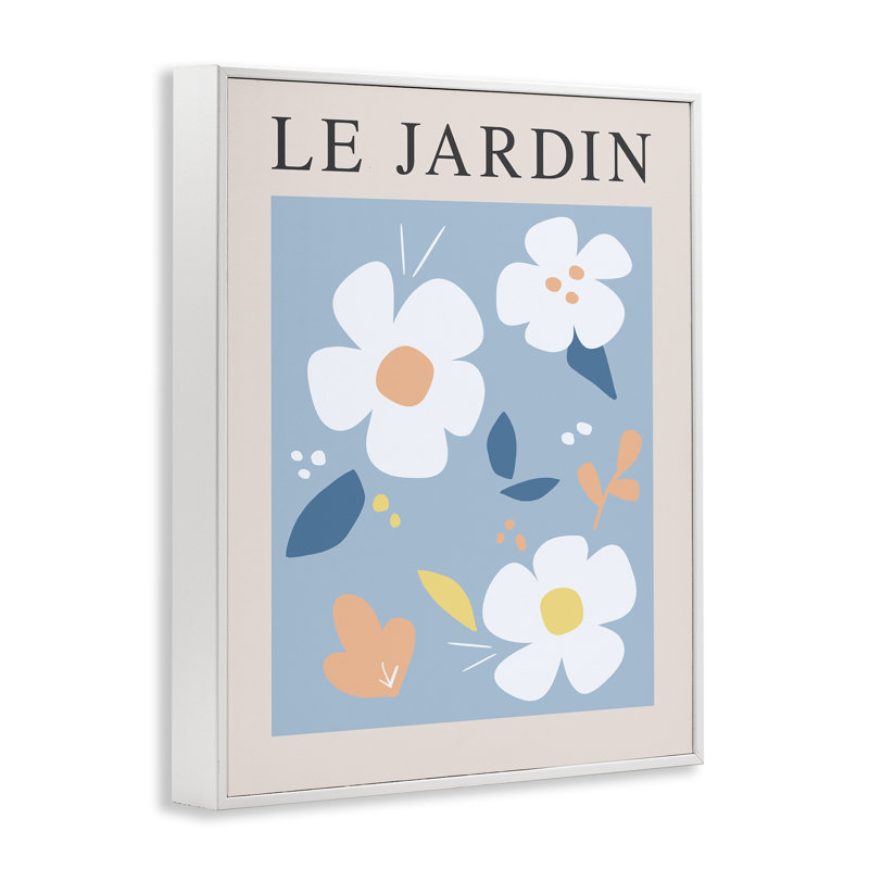 Giclée encadrée «Le Jardin» par Anna Quach, Giclée encadrée blanc bord de mer, H 20 po x l 16 po