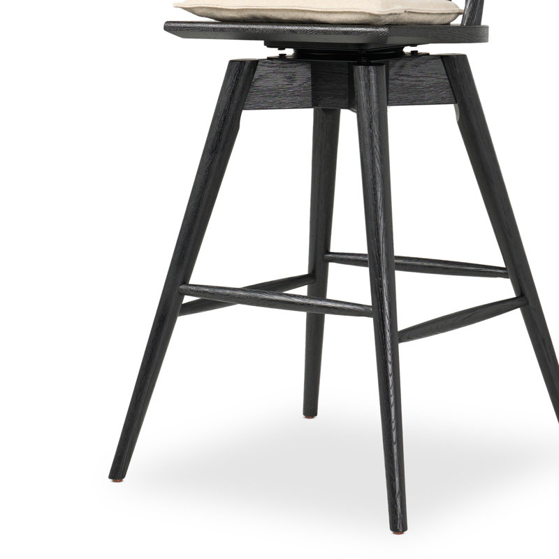 Lewis Swivel Bar Stool, Antwerp Natural/Linen Blend, Counter Stool (26.98" Seat Height)