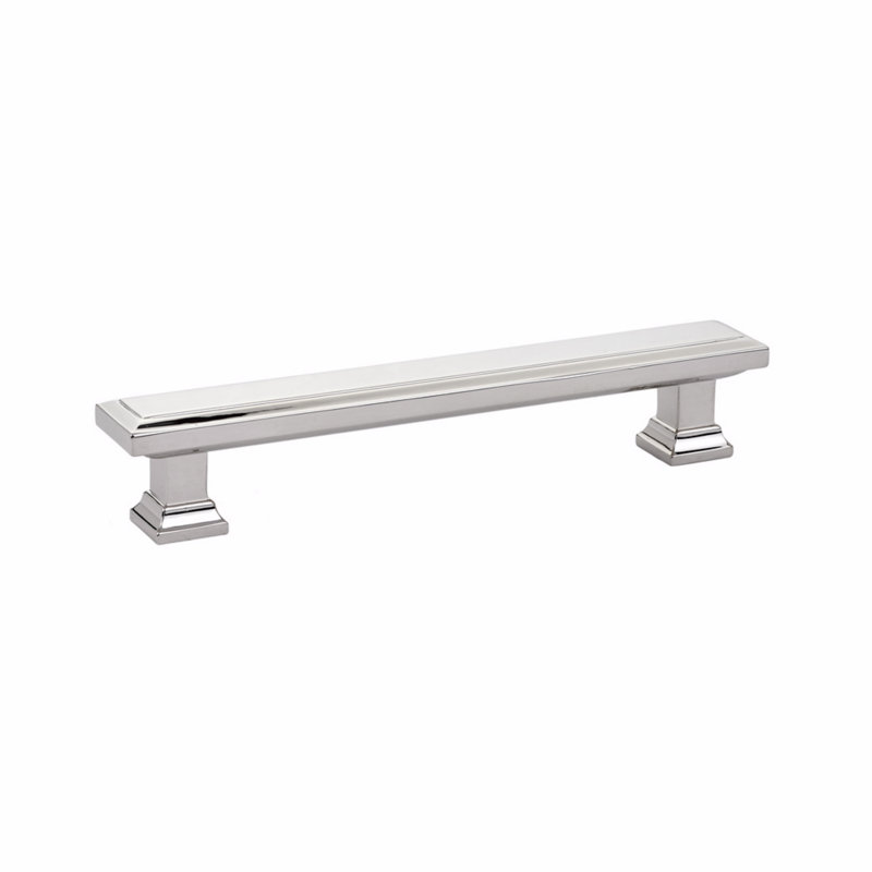 Geometric Rectangular 5" Center Bar Pull, Polished Nickel, 5"