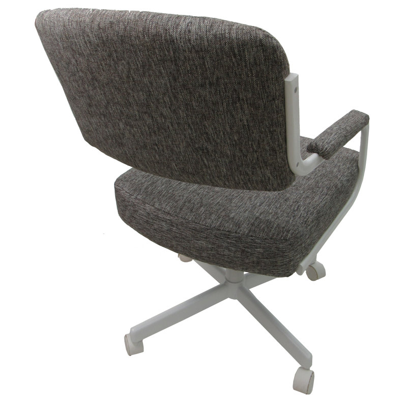 Huriyyah Upholstered Metal Armchair, Light Gray, White