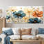 «Teal Orange Petal Mosaics I», art mural abstrait botanique pour le salon-113328721-92482245-133090300