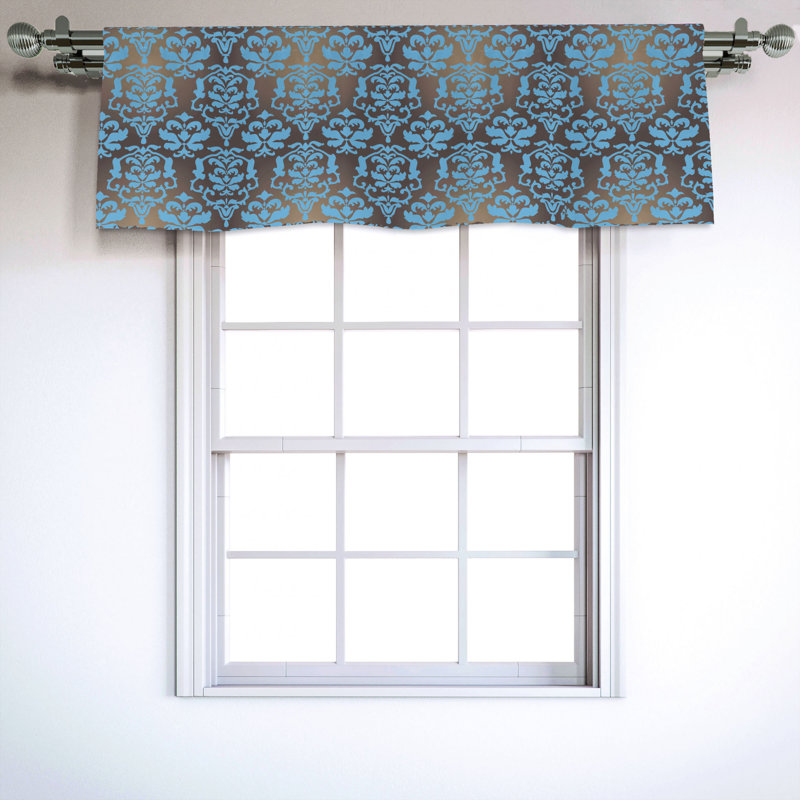Sateen Floral Ruffled Window Valance