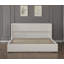 Lit plateforme tapissier Jenny avec tête à oreilles et cadre en bois Boucle-316786709