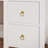 White Desk with Hutch, 47" Home Office Desk with Drawers, Executive Desk for Home Office, White and Gold Desk