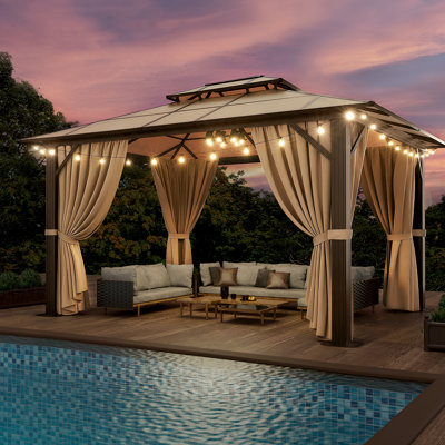 12 Ft. W x 10 Ft. D Aluminum Patio Hardtop Gazebo
