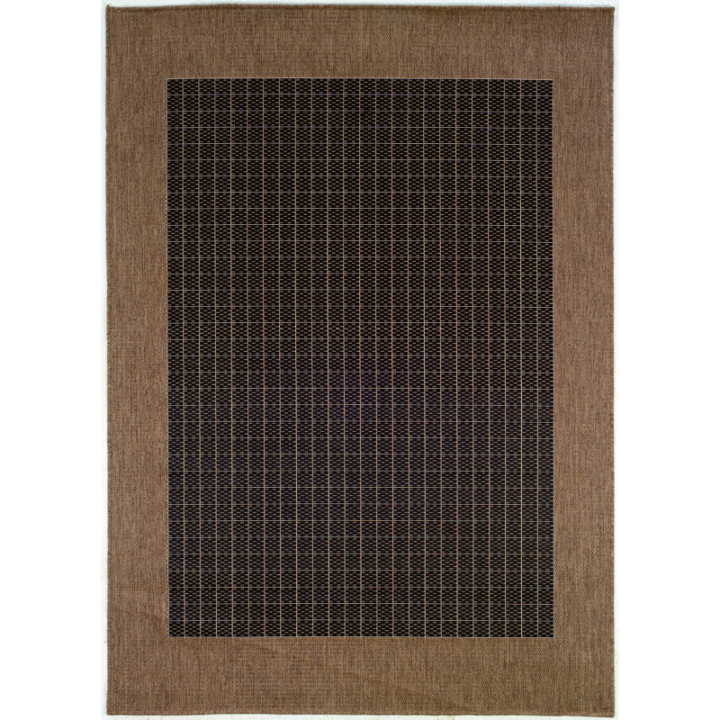 Fierce Campo Black-Brown Indoor/Outdoor Area Rug, Round 7'6"