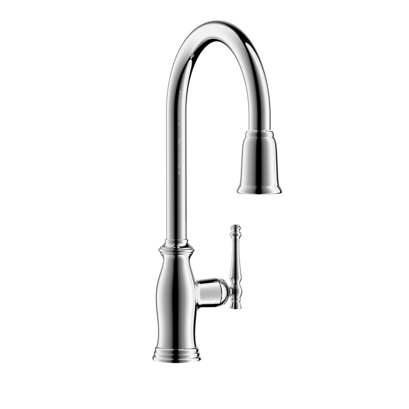 Ultra Faucets Prime Pull Down Kitchen Faucet, Polished Chrome