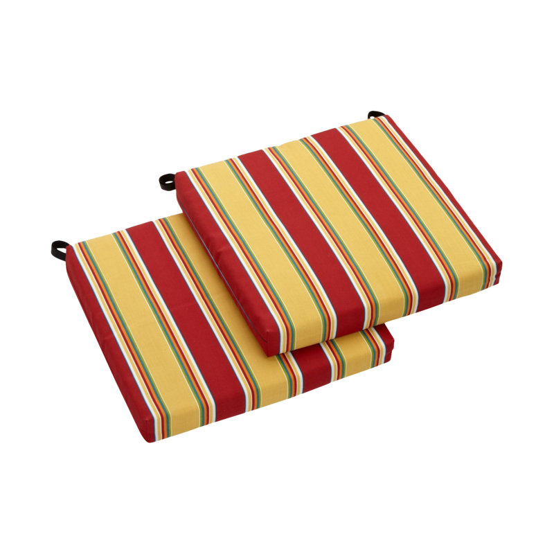 Outdoor 3'' Seat Cushion, Haliwell Multi, 16" W x 16" D