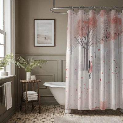 Rose paire - rideau de douche Premium 91