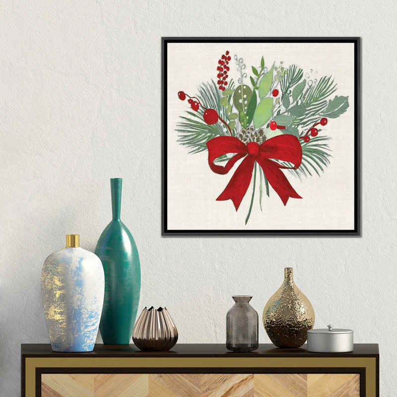 Merry Berry Bow - reproduction d'art murale - toile encadrée, H 18 po x l 18 po, Reproduction encadrée sans passe-partout