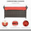 Banc de rangement en osier de patio 27 gallons Outsunny, meubles de patio en rotin PE pour l'extérieur