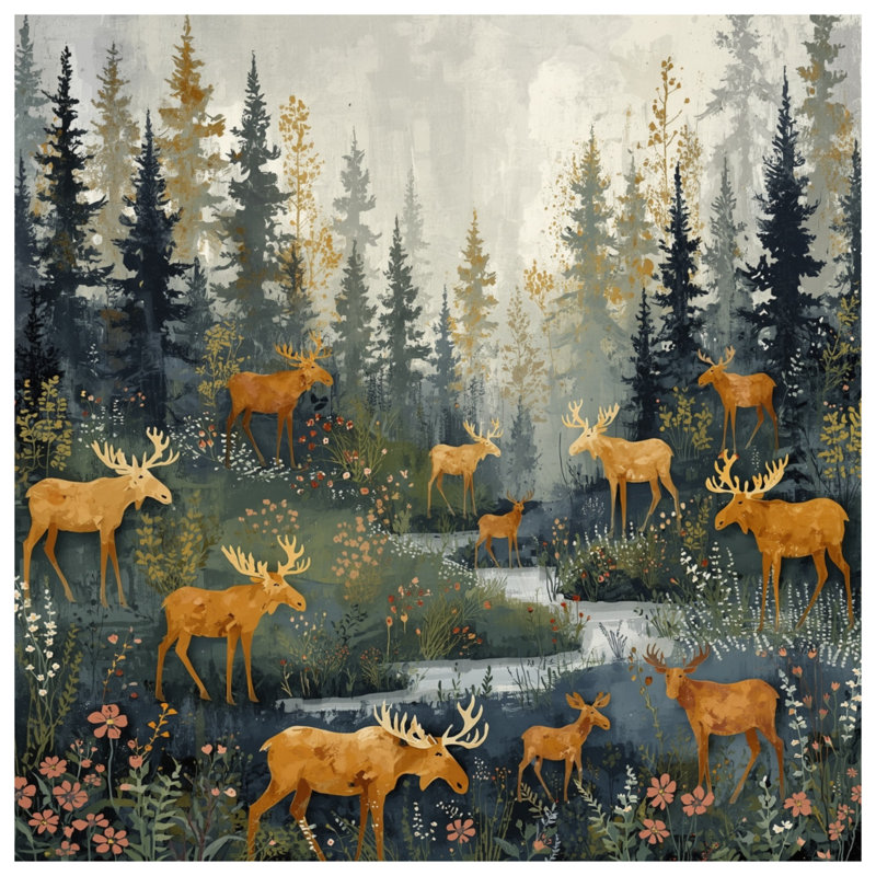 Couvertures Moose Forest, L 50 po x H 60 po